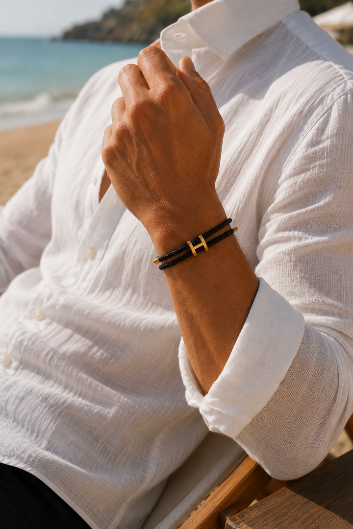 Leopold™ | Schwarz/Gold Geflochtenes Armband