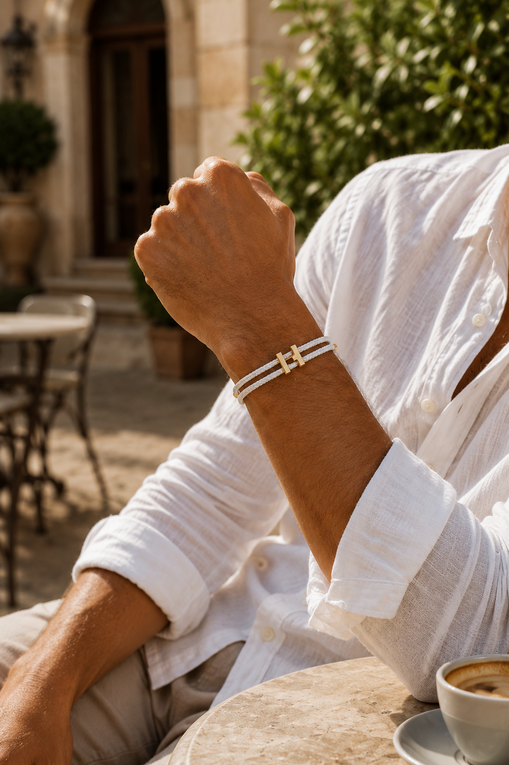 Sebastian™ | Geflochtenes Armband in Weiß und Gold