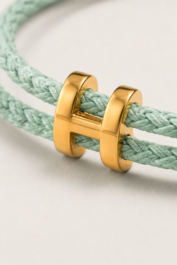 Valentin™ | Mint/Gold Geflochtenes Armband