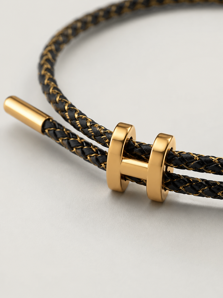 Maximilian™ | Geflochtenes Armband in Gold und Schwarz