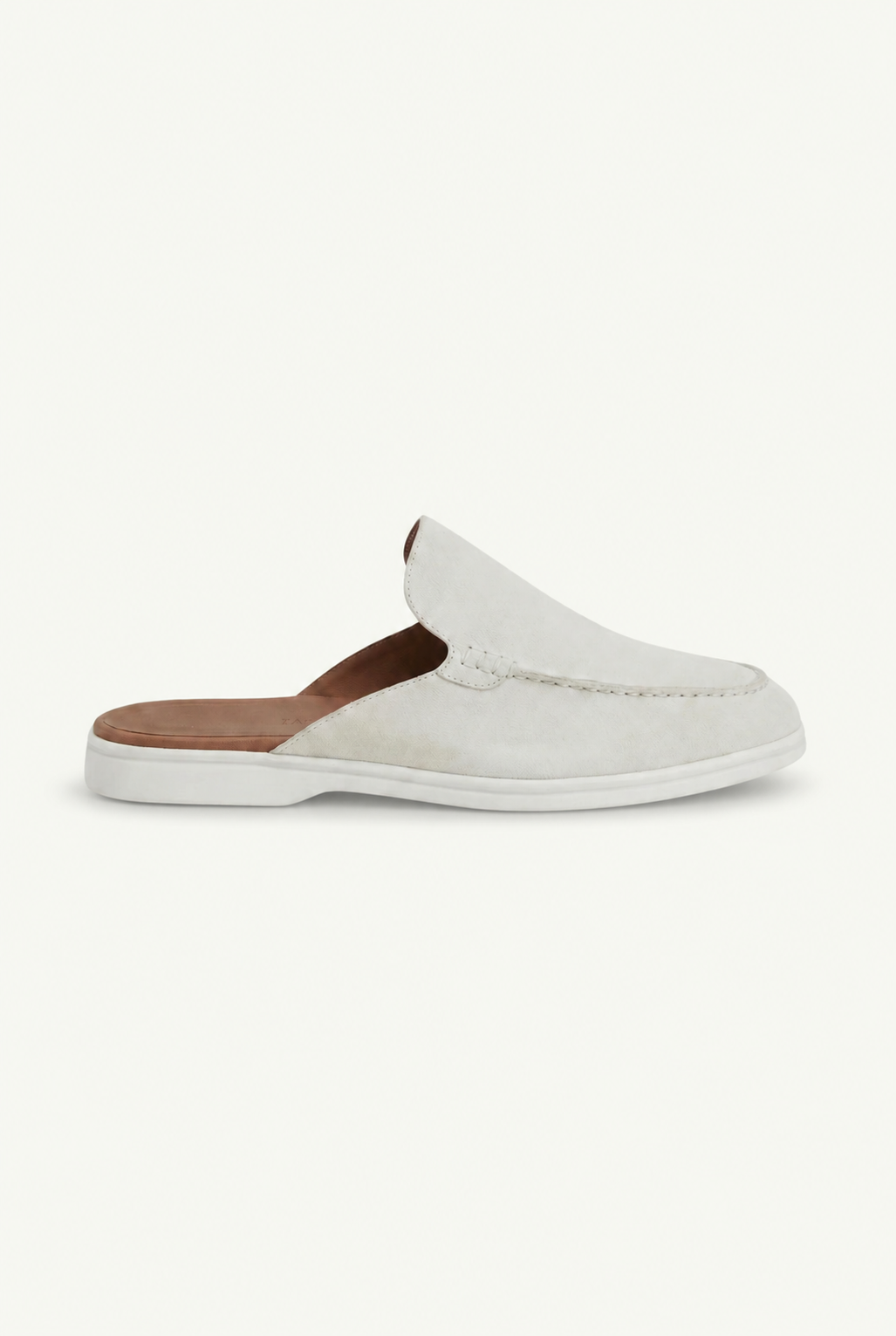 Weißes Wildleder Yacht Mule