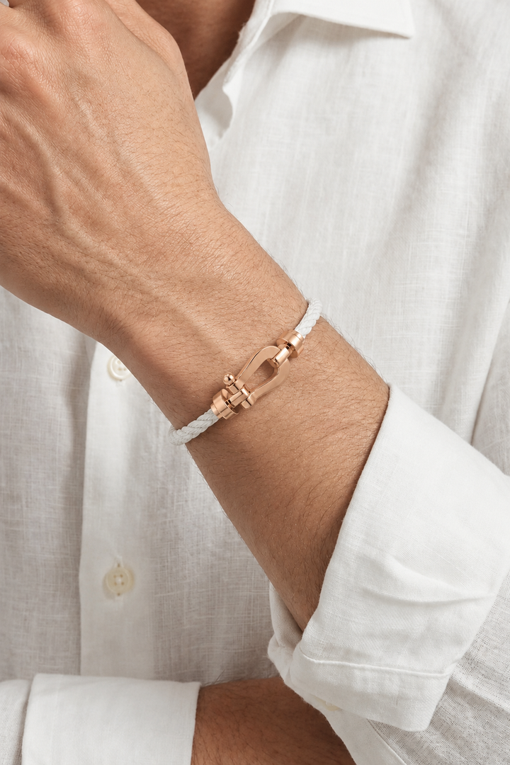 Friedrich™ | Weiß/Roségold Segeltau-Armband
