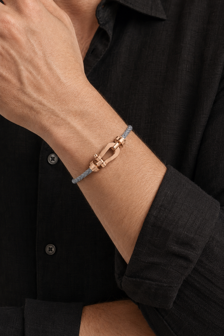 Julius™ | Grau/Roségold Segeltau-Armband