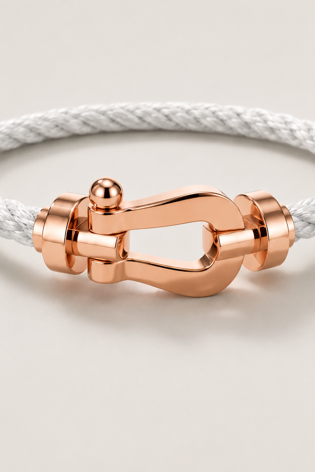 Friedrich™ | Segeltau-Armband Weiß/Roségold