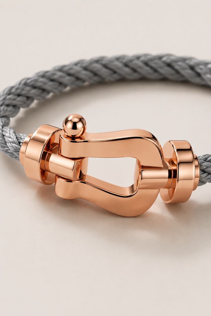 Julius™ | Segeltau-Armband Grau/Roségold