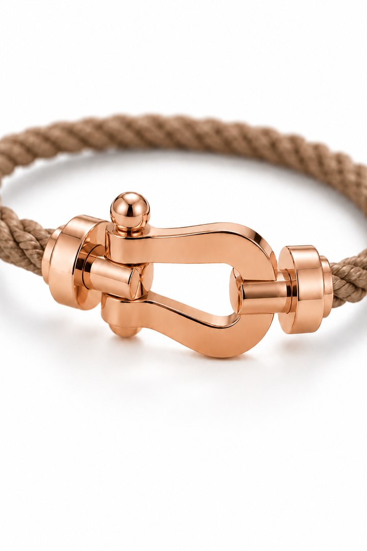 Raphael™ | Segeltau-Armband Hellbraun/Roségold