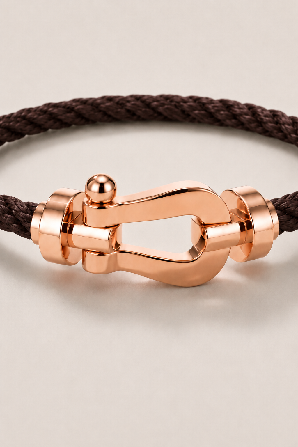 Gabriel™ | Segeltau-Armband Dunkelbraun/Roségold