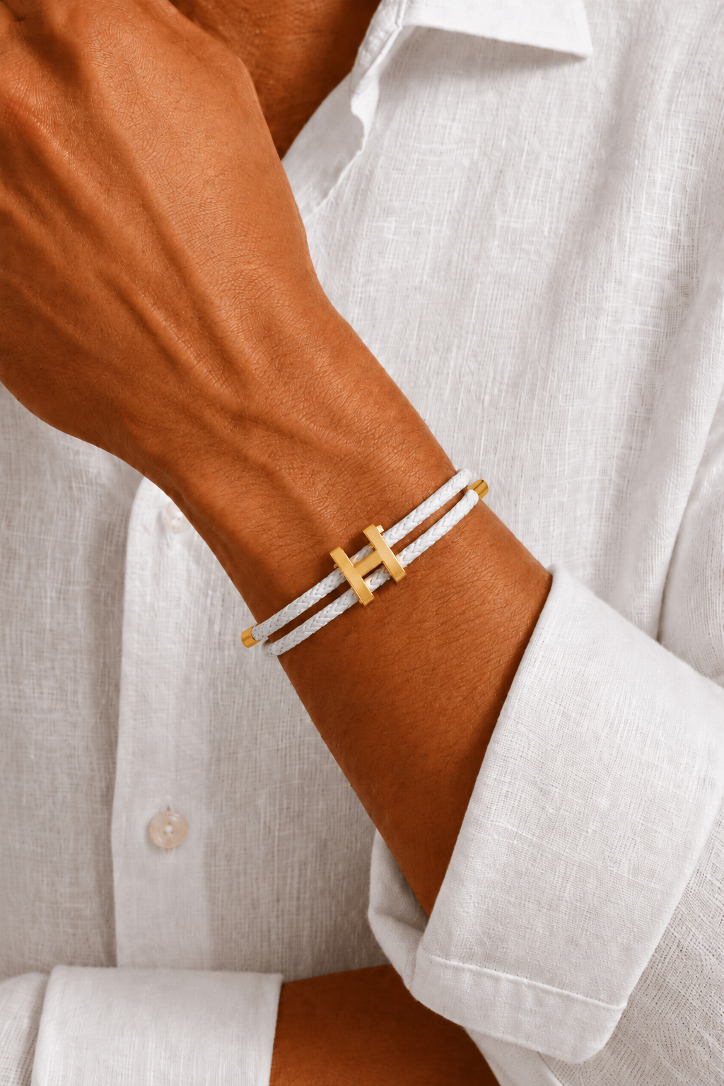 Sebastian™ | Geflochtenes Armband in Weiß und Gold