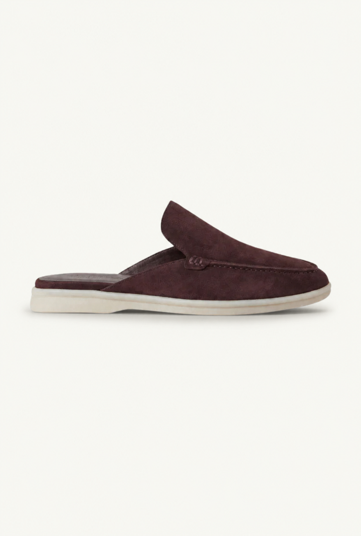 Kaffeebrauner Wildleder Yacht-Mule