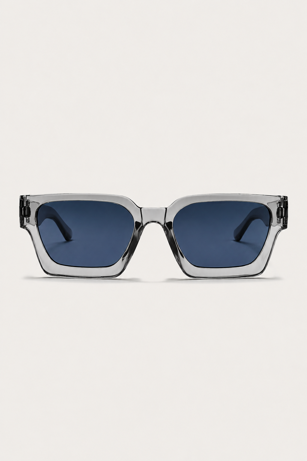 Vincent™ | Graue Rechteckige Sonnenbrille mit Transparenter Fassung