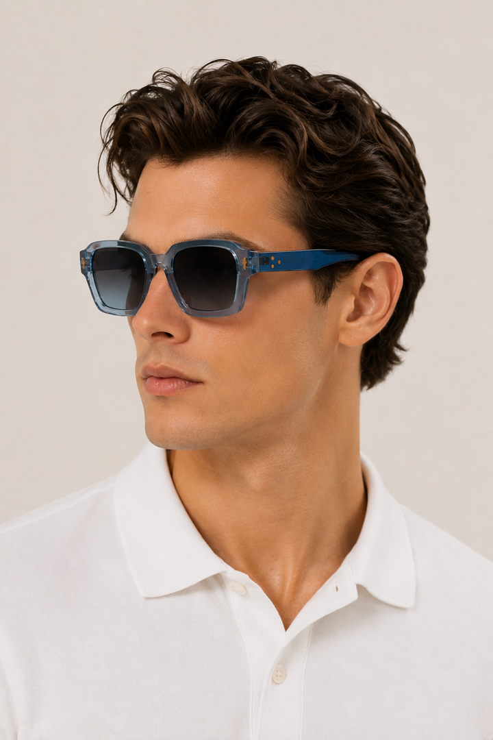 Anton™ | Transparente Blaue Sonnenbrille