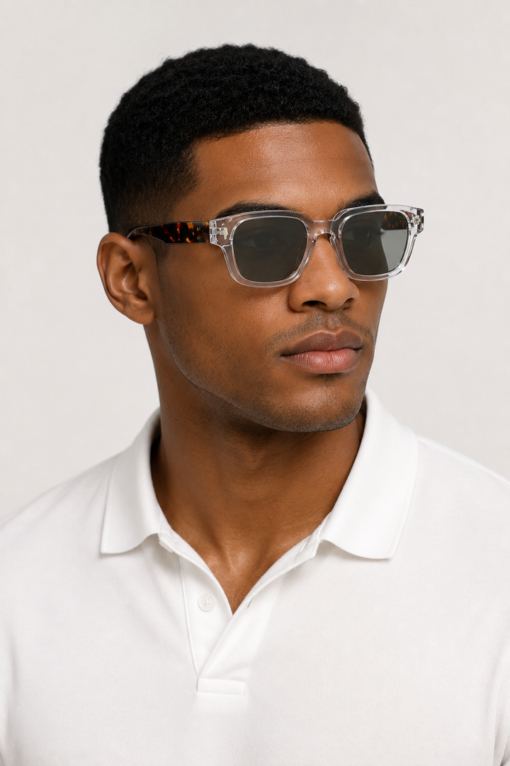 Theodor™ | Transparente Leopard-Sonnenbrille