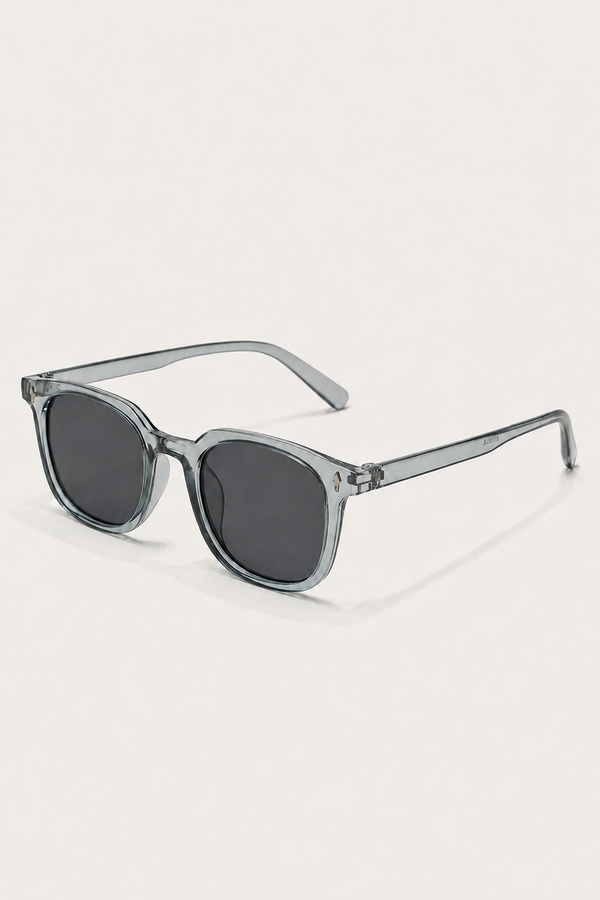 Markus Berlin Herren Sonnenbrille Transparent Grau, Vorderansicht