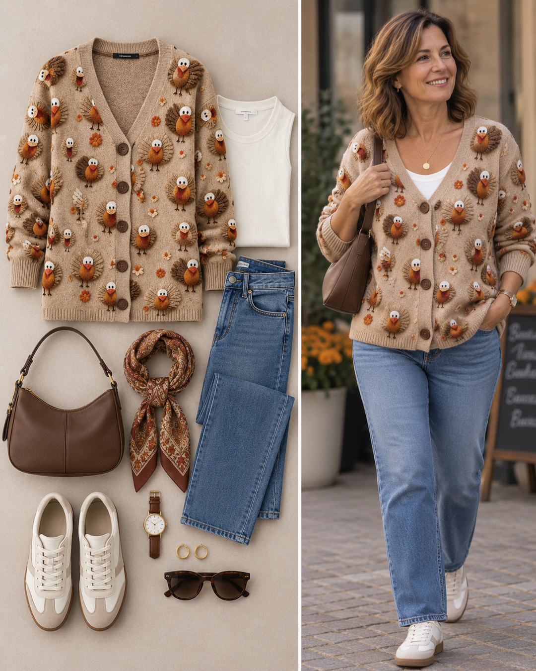 Bequemer Knopf-Cardigan