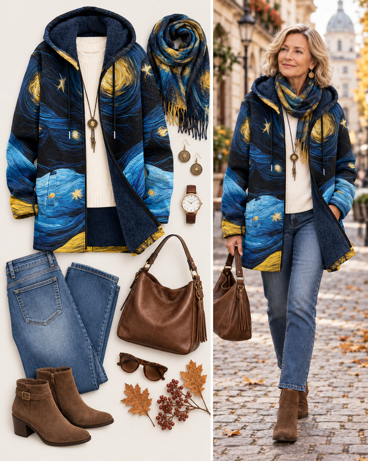 Ilona™ | Kapuzenjacke mit Sternenhimmel