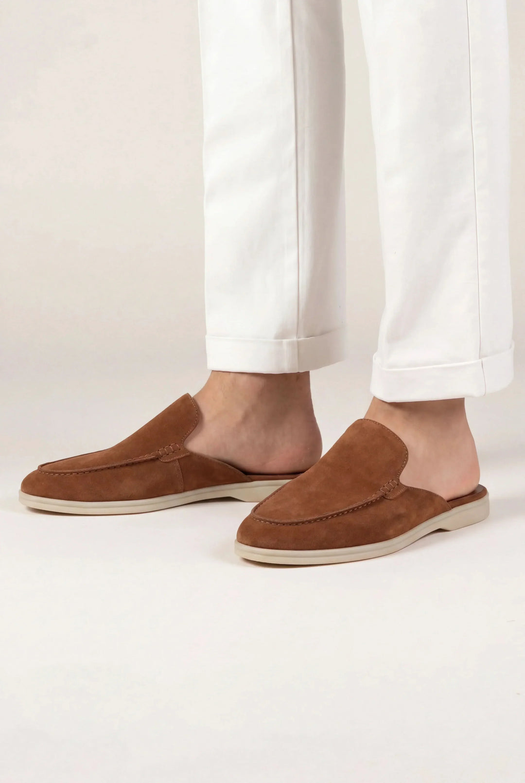 Dunkelroter Wildleder Yacht-Mule