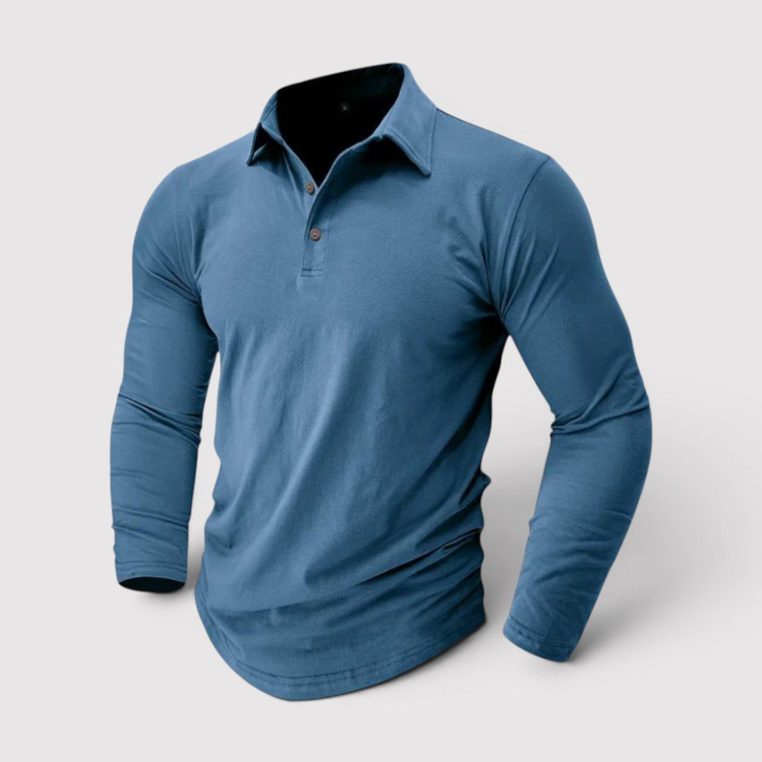Adrian™ | Leichtes Langarm-Poloshirt in ruhigem Design