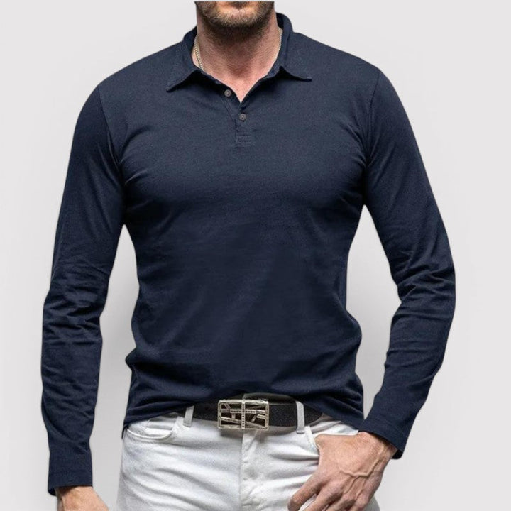 Adrian™ | Leichtes Langarm-Poloshirt in ruhigem Design