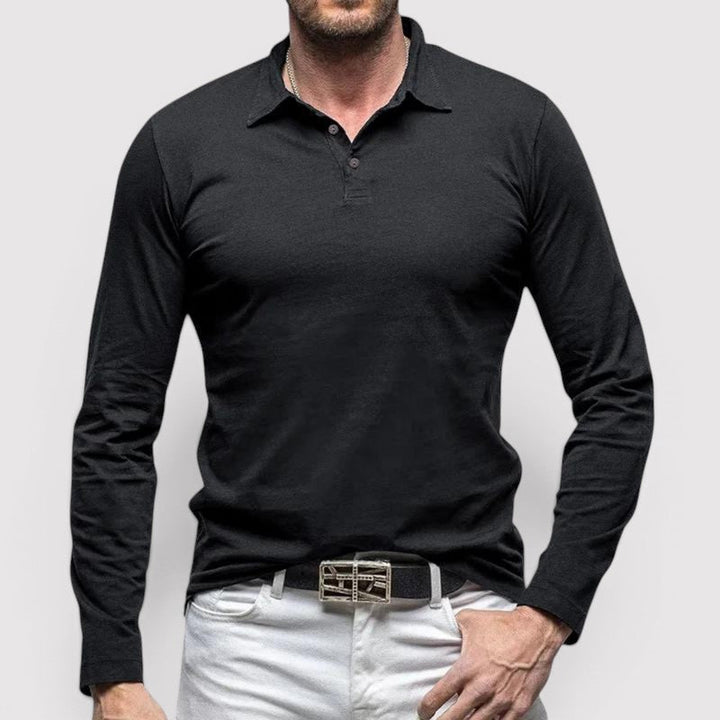 Adrian™ | Leichtes Langarm-Poloshirt in ruhigem Design