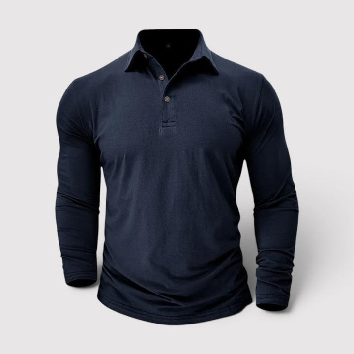 Adrian™ | Leichtes Langarm-Poloshirt in ruhigem Design