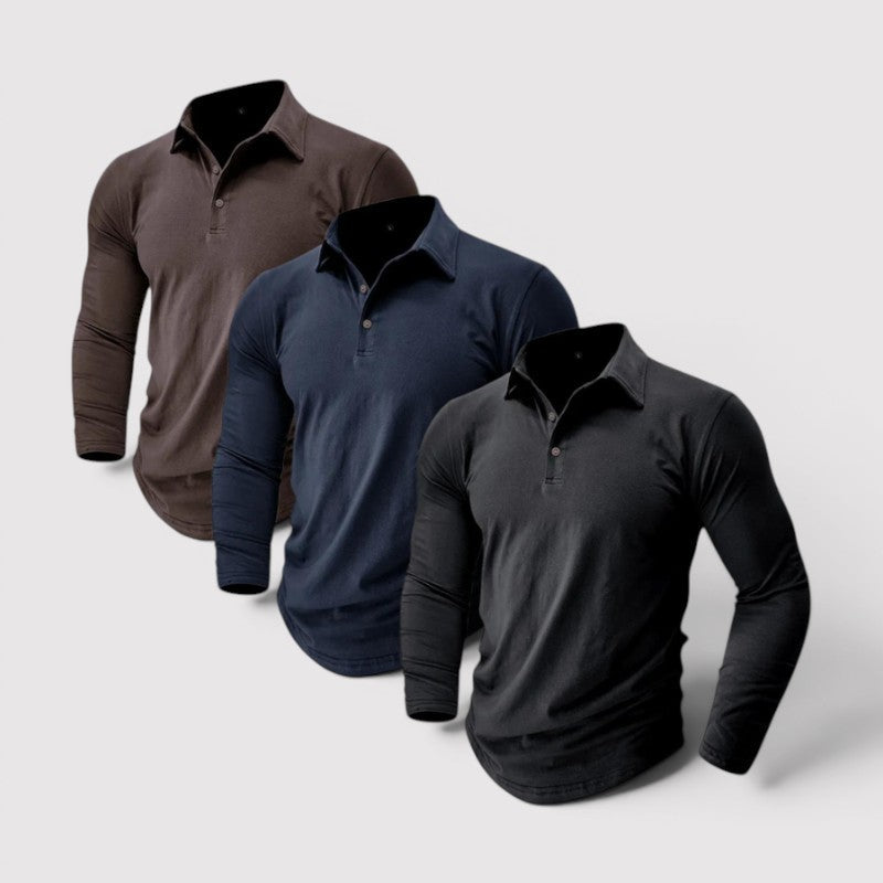 Adrian™ | Leichtes Langarm-Poloshirt in ruhigem Design