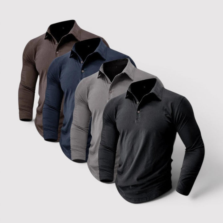 Adrian™ | Leichtes Langarm-Poloshirt in ruhigem Design
