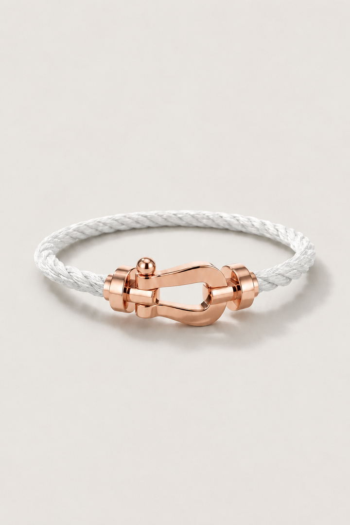 Friedrich™ | Segeltau-Armband Weiß/Roségold