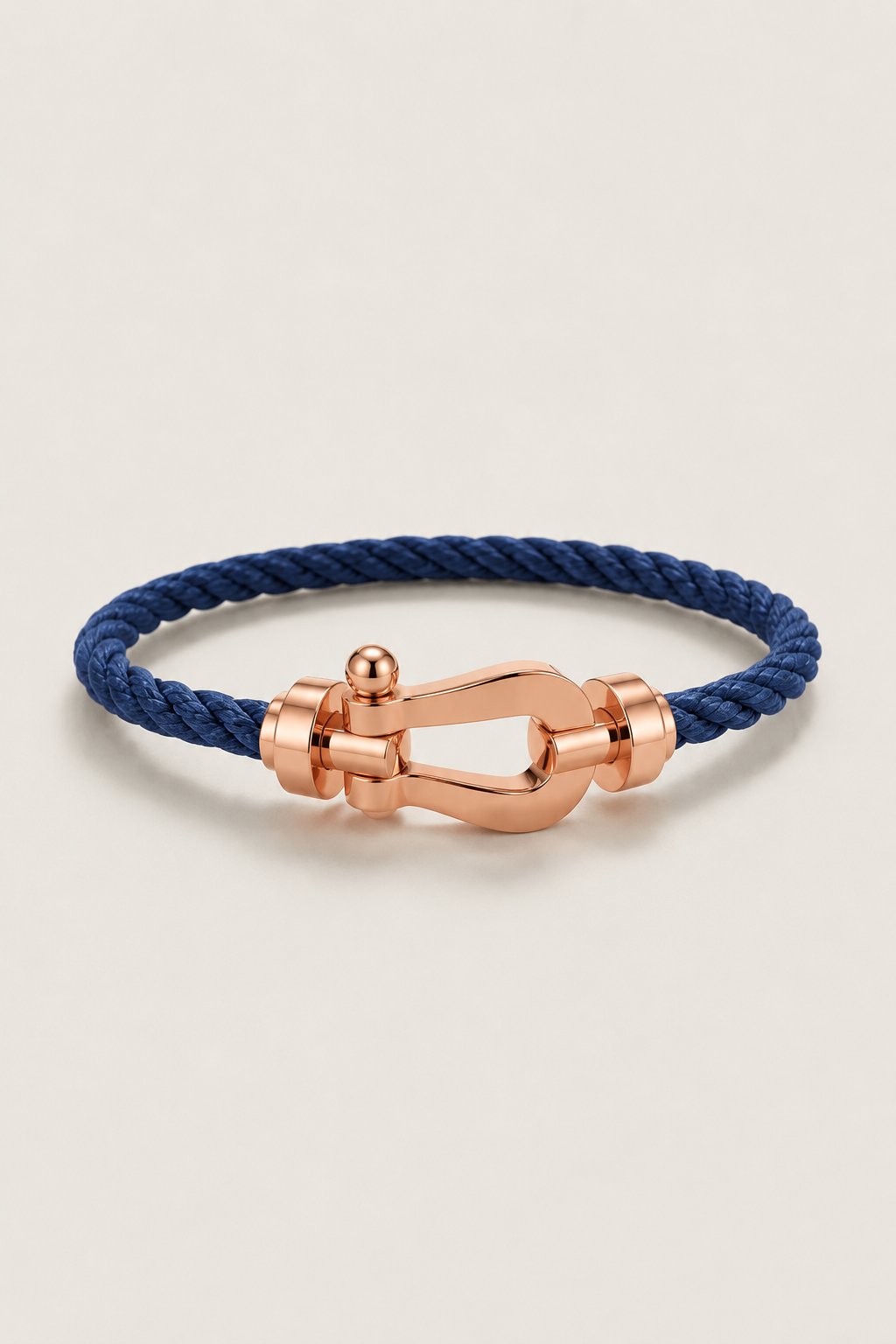 Benedikt™ | Segeltau-Armband Marineblau/Roségold