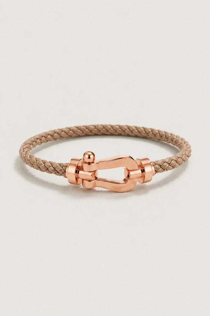 Raphael™ | Segeltau-Armband Hellbraun/Roségold