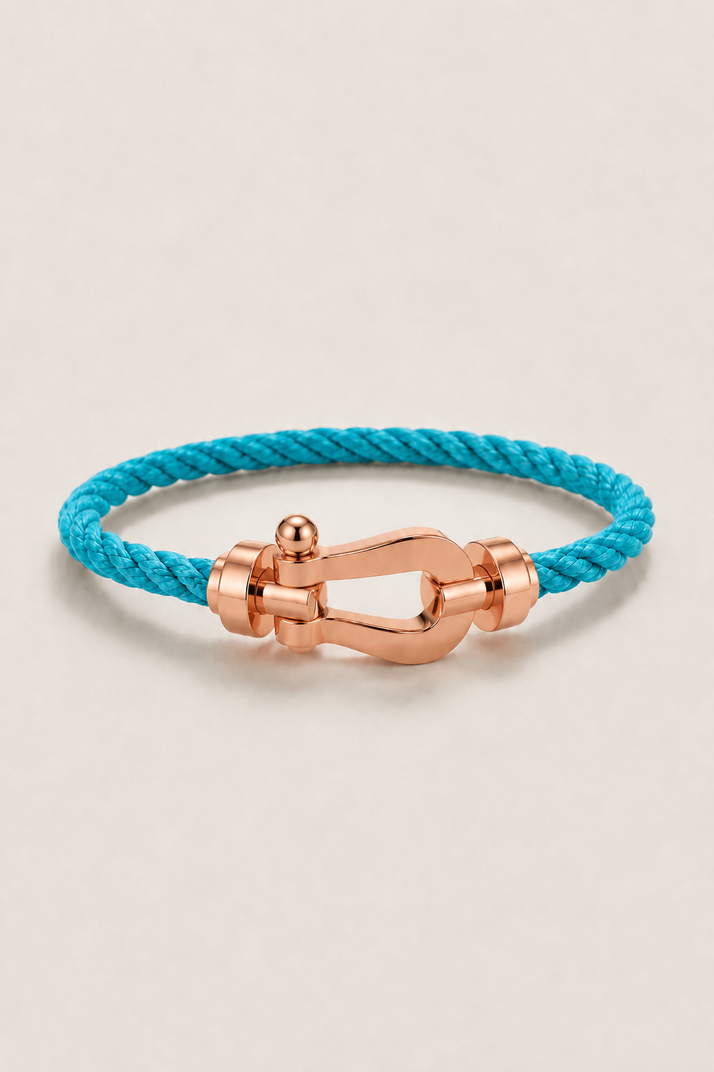 Wilhelm™ | Hellblau/Roségold Segeltau-Armband