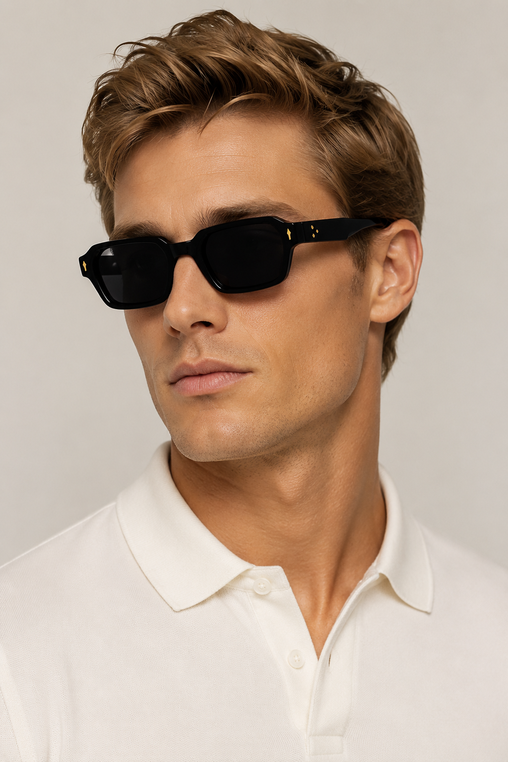 Markus Berlin Herren Sonnenbrille Schwarz, Vorderansicht