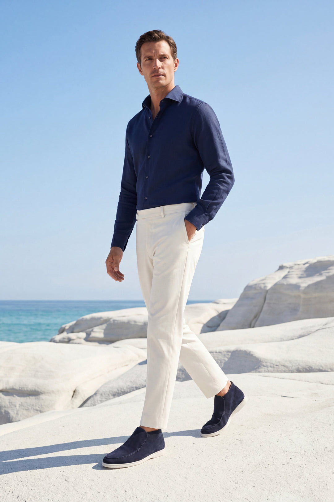 Bastian™ | Hoher Loafer Marineblau