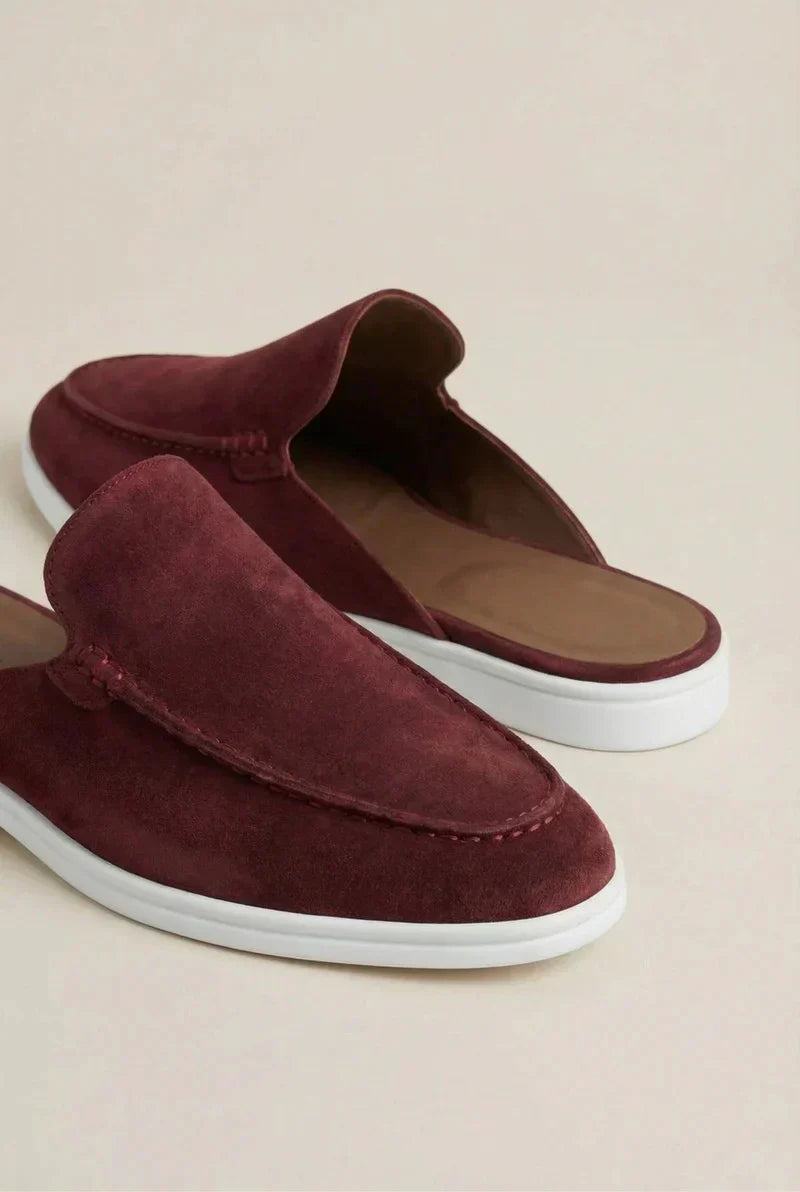Bordeaux Wildleder Yacht Mule