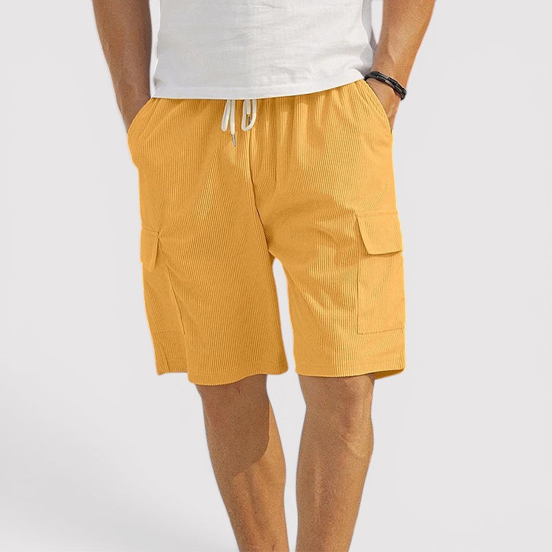 Hauke™ | Feingerippte Shorts mit Kordelzug