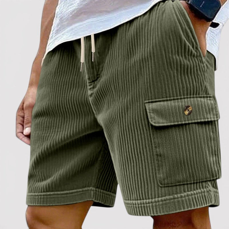 Hauke™ | Feingerippte Shorts mit Kordelzug