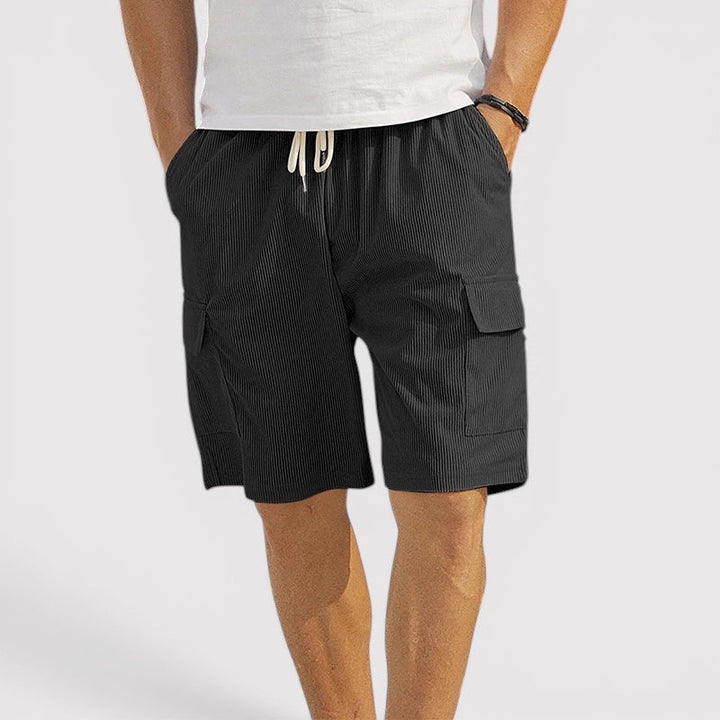 Hauke™ | Feingerippte Shorts mit Kordelzug