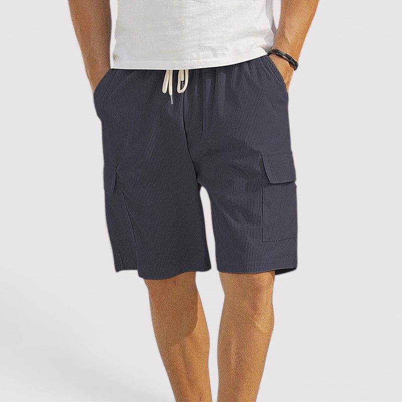 Hauke™ | Feingerippte Shorts mit Kordelzug