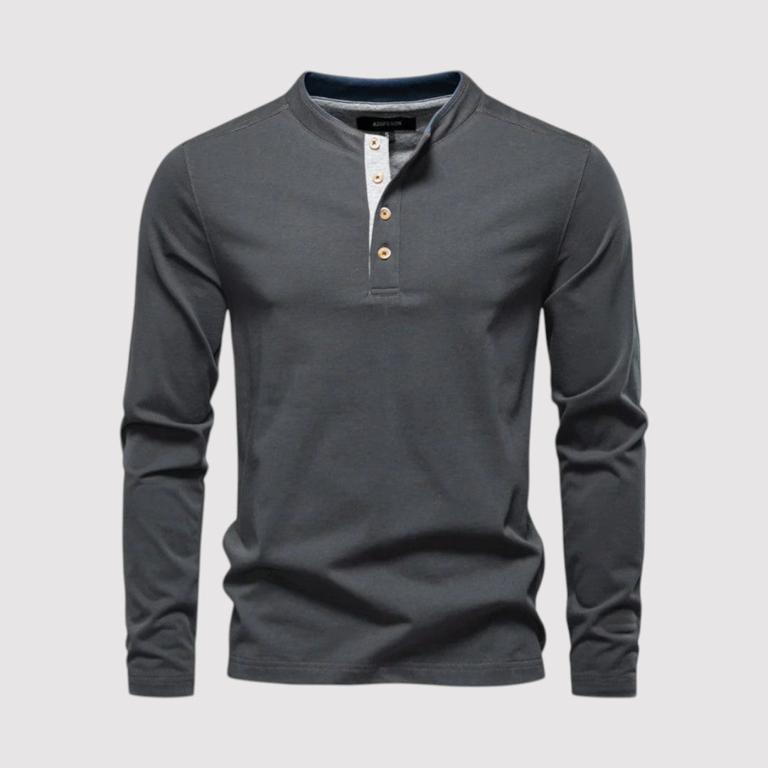 Volker™ | Langarmshirt mit Henley-Kragen