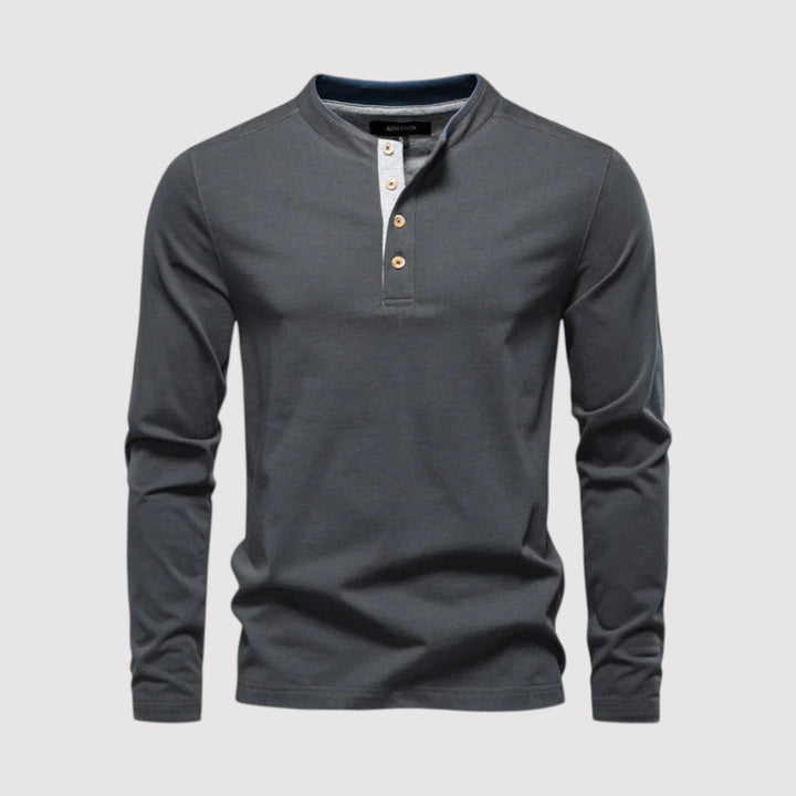 Volker™ | Langarmshirt mit Henley-Kragen