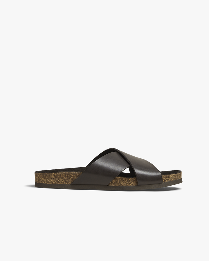 Robin™ | Dunkelbraune Kreuzriemen-Sandale