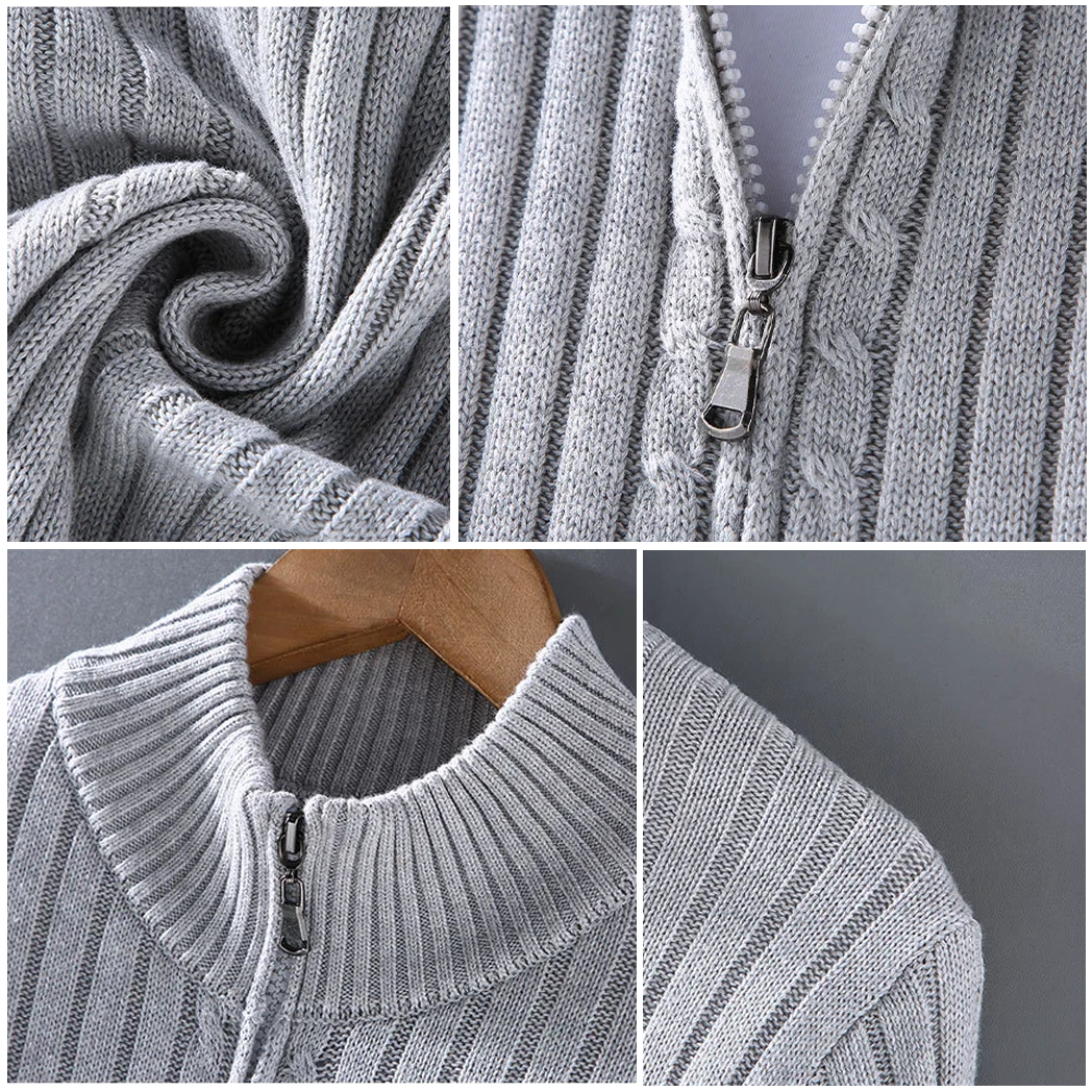 Urs™ | Strickjacke mit feinem Rippstrick