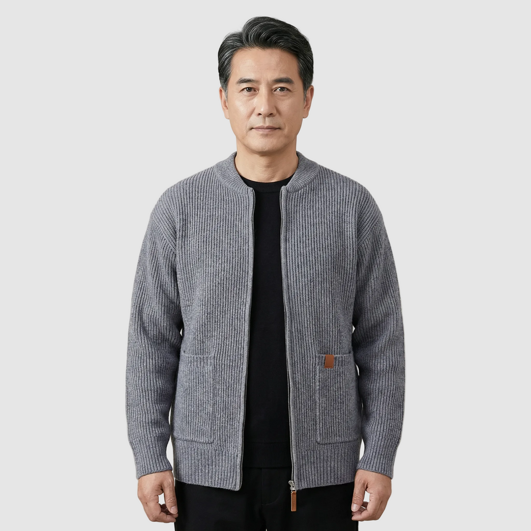 Maximilian™ | Rippstrick-Cardigan mit Reißverschluss