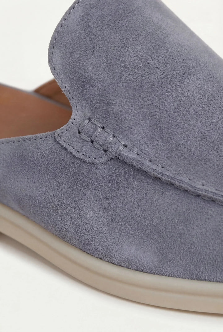 Babyblaues Wildleder Yacht-Mule