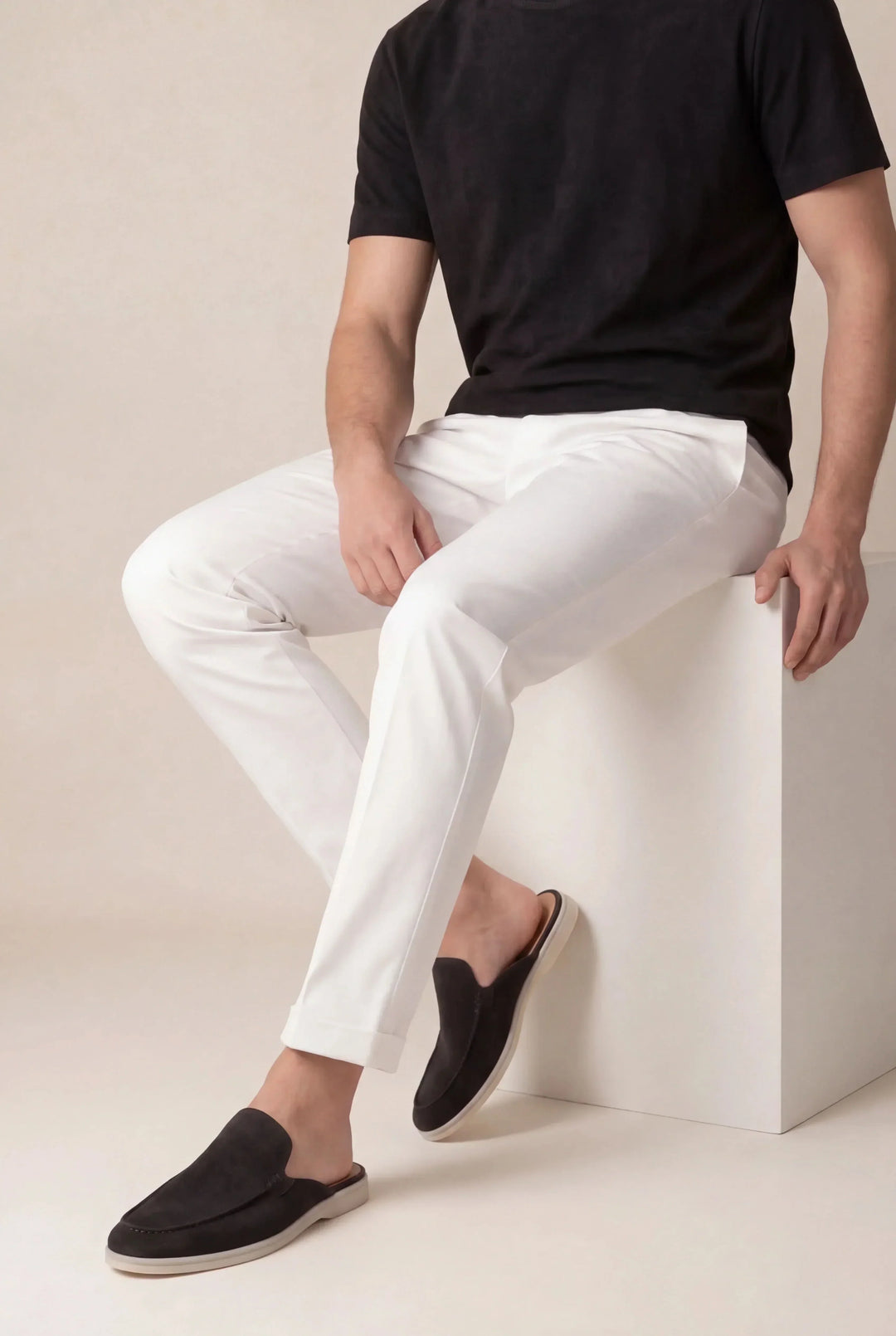 Schwarze Wildleder Yacht-Mule