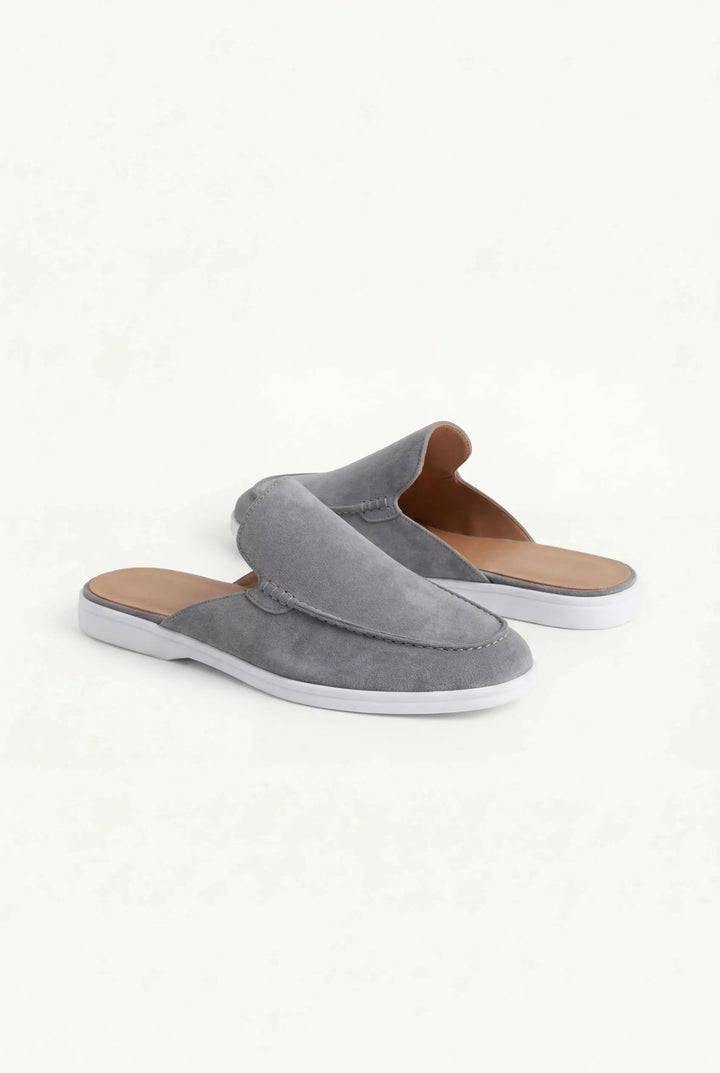 Grau Wildleder Yacht Mule