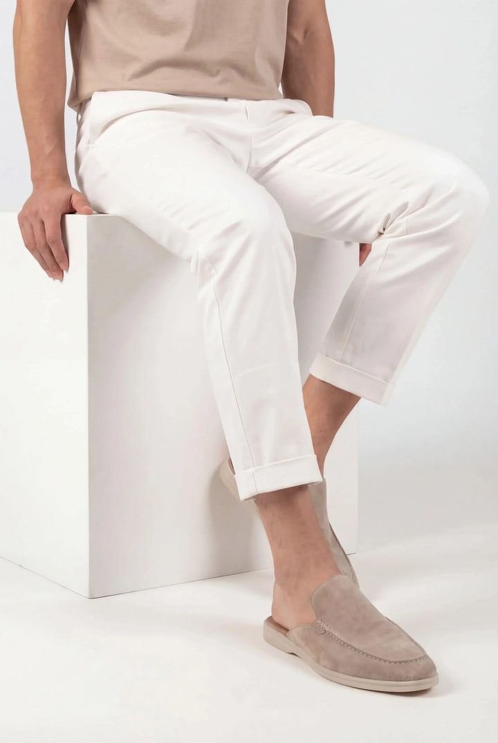 Beige Wildleder Yacht Mule