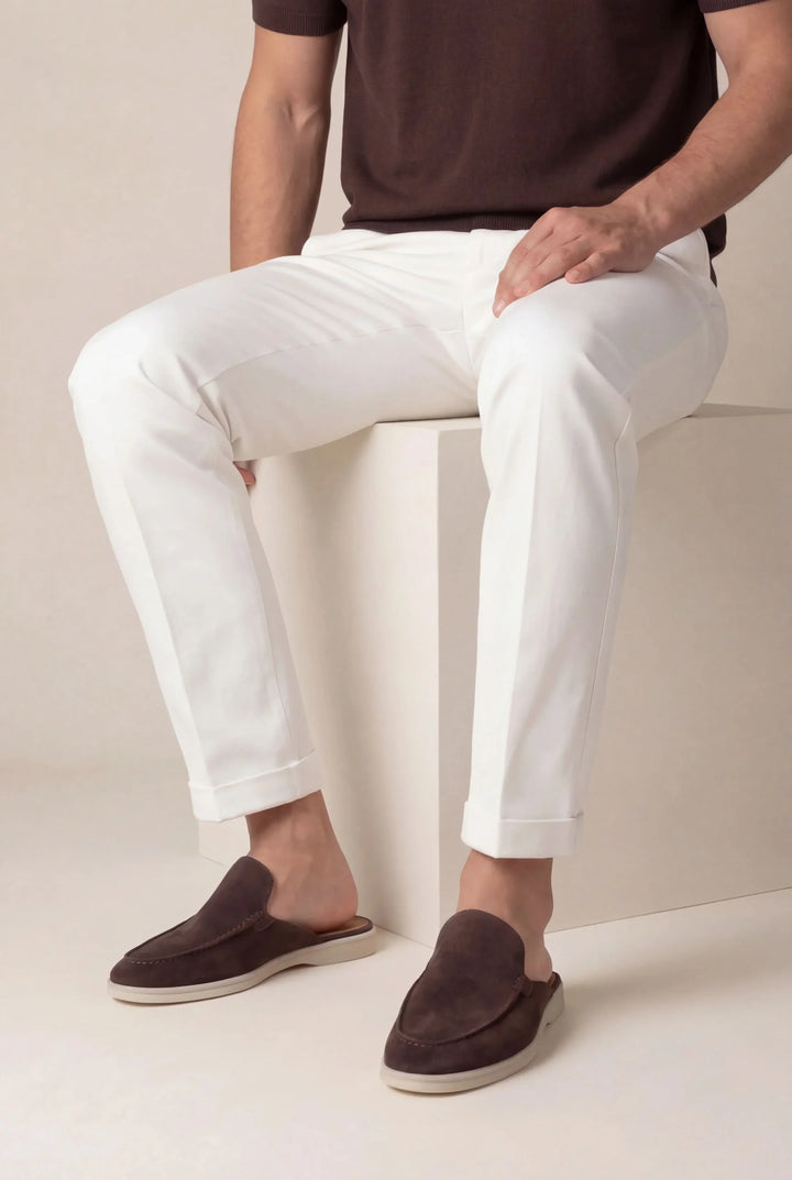 Braune Wildleder Yacht Mule