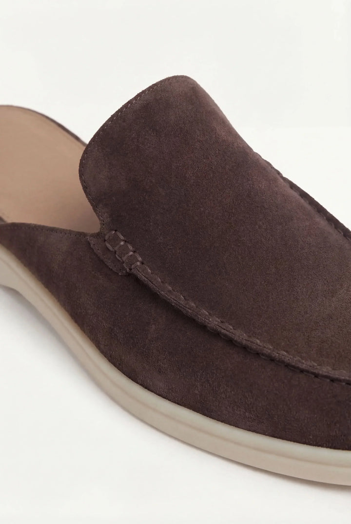 Braune Wildleder Yacht Mule