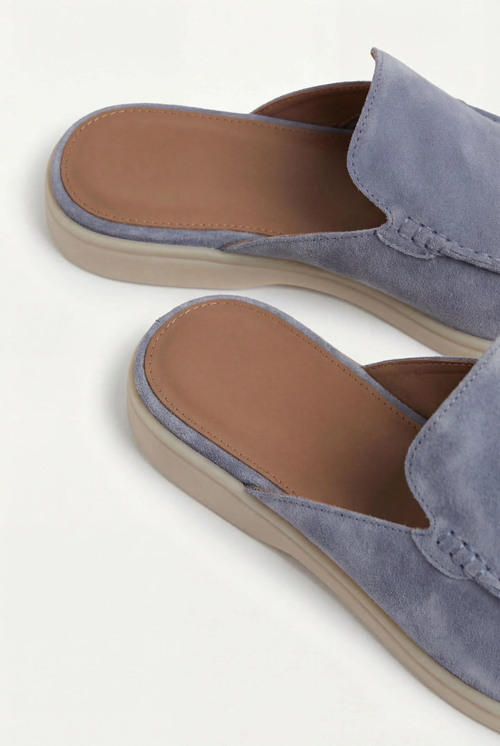 Babyblaues Wildleder Yacht-Mule