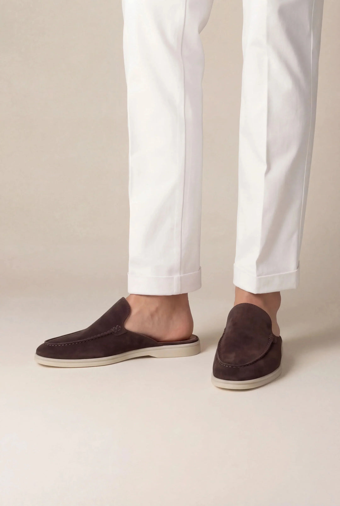 Braune Wildleder Yacht Mule
